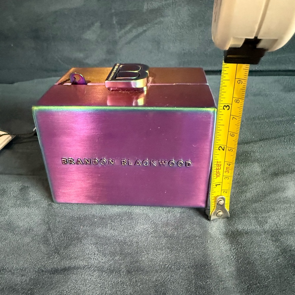 Brandon Blackwood Iridescent Mini Metal Minaudire Statement Piece - Picture 10 of 10